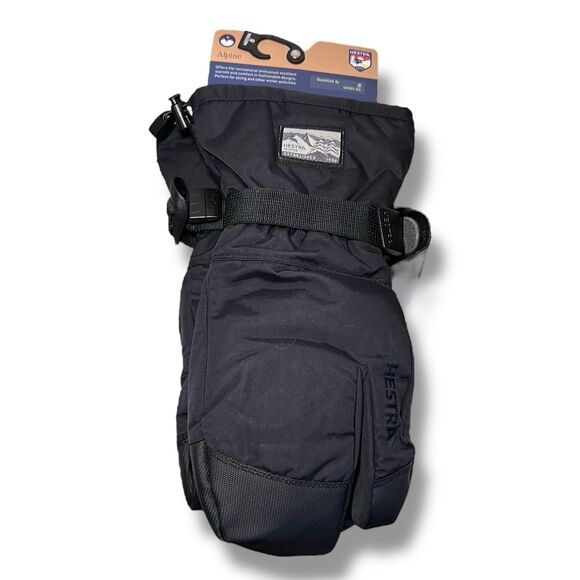 Hestra Unisex Gauntlet Sr 3-Finger Black Insulated Waterproof Snow Gloves Size 8 - Picture 1 of 9